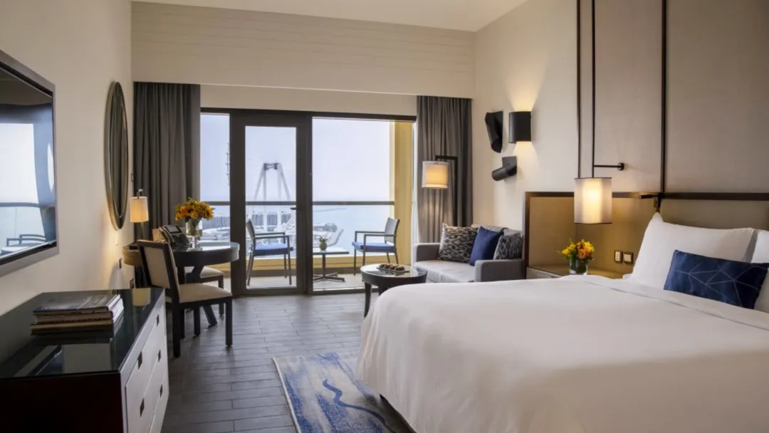 Odysseys Travel - Amwaj Rotana - Rooms - Sea Front Club Rotana Room with Balcony - Bedroom