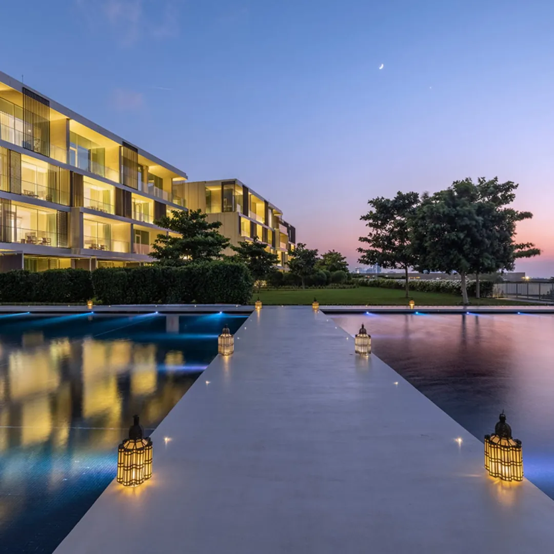 Odysseys Travel - Al Zorah Beach Resort - Evening Pool Terrace