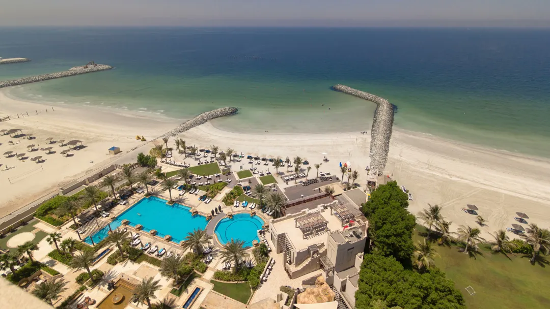 Beautiful area of beach in Ajman timelapse 