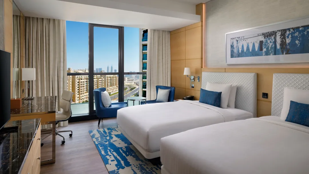Odysseys Travel - Marriott Resort Palm Jumeirah Dubai - Rooms - Palm Deluxe Double - Bedroom (Twin)