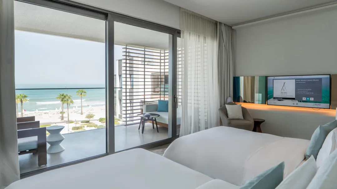 Odysseys Travel - Nikki Beach Resort & Spa Dubai - Rooms - Covet Room Seaview Twin - Balcony View