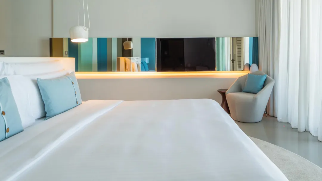 Odysseys Travel - Nikki Beach Resort & Spa Dubai - Rooms - Luux Room Seaview King - Bedroom