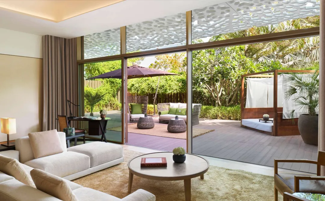 Odysseys Travel - Bvlgari Resort Dubai - Garden Deluxe Suite - Living Room