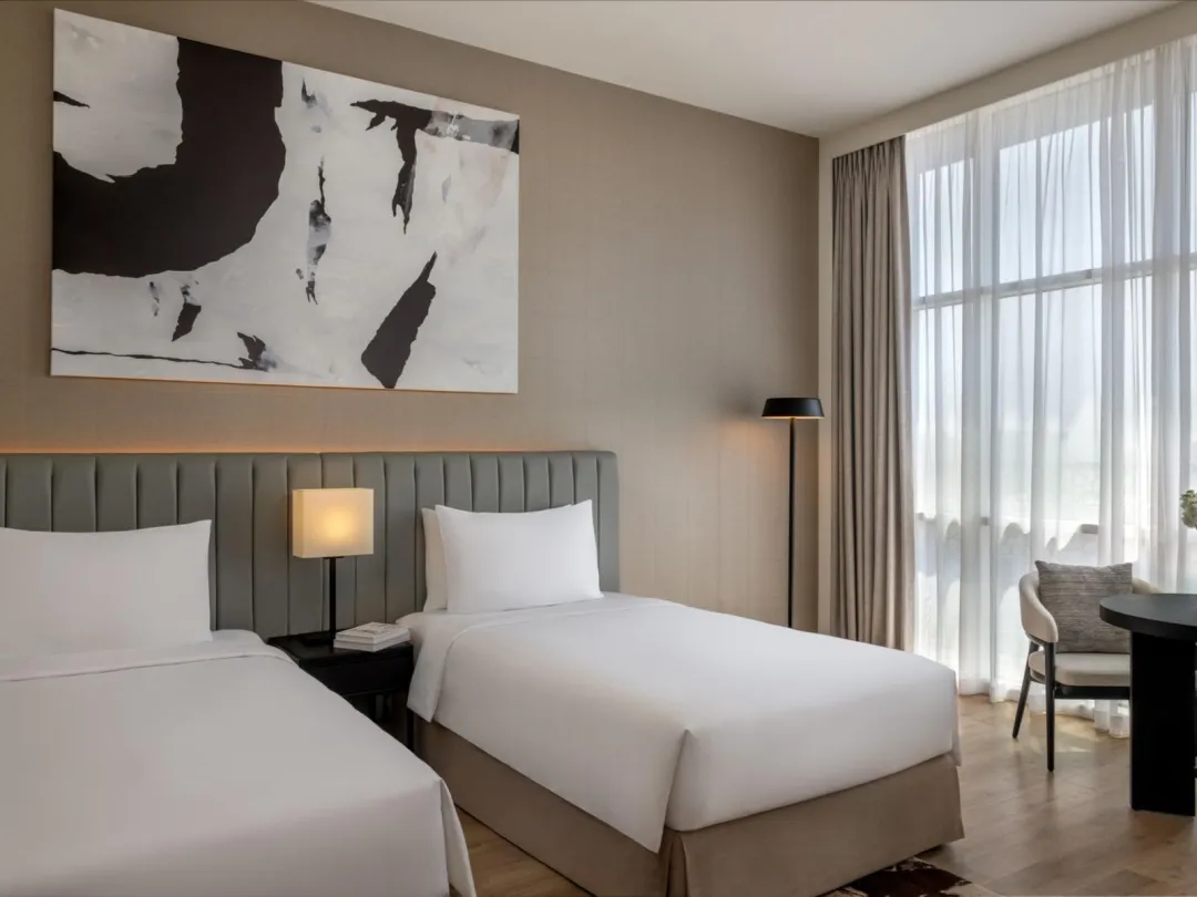 Odysseys Travel - Yas Plaza Marina by IHG - Deluxe Room Theme Park Access - Bed Detail