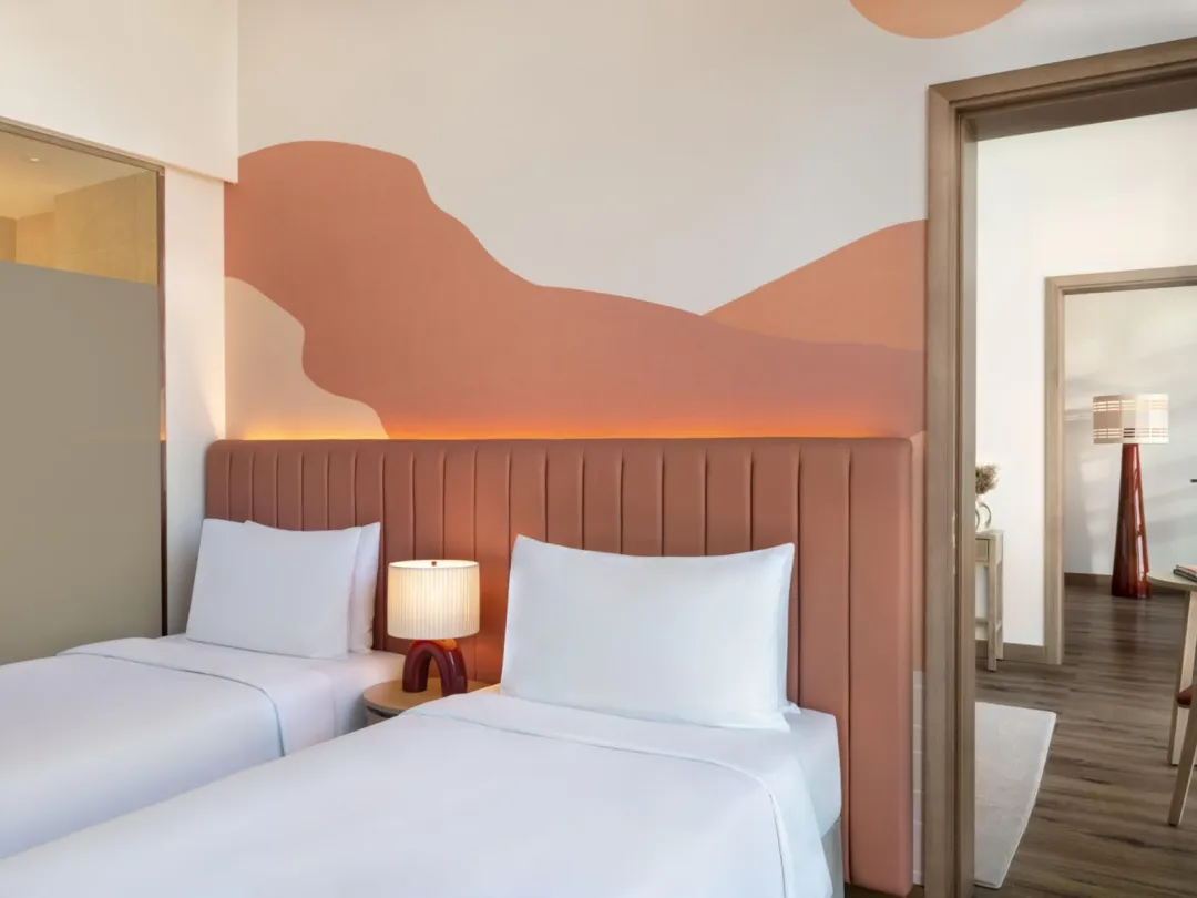 Odysseys Travel - Yas Plaza Circuit - Yas Island by IHG - Two Bedroom Suite Pool View Theme Park Access - Bedroom (Twin)