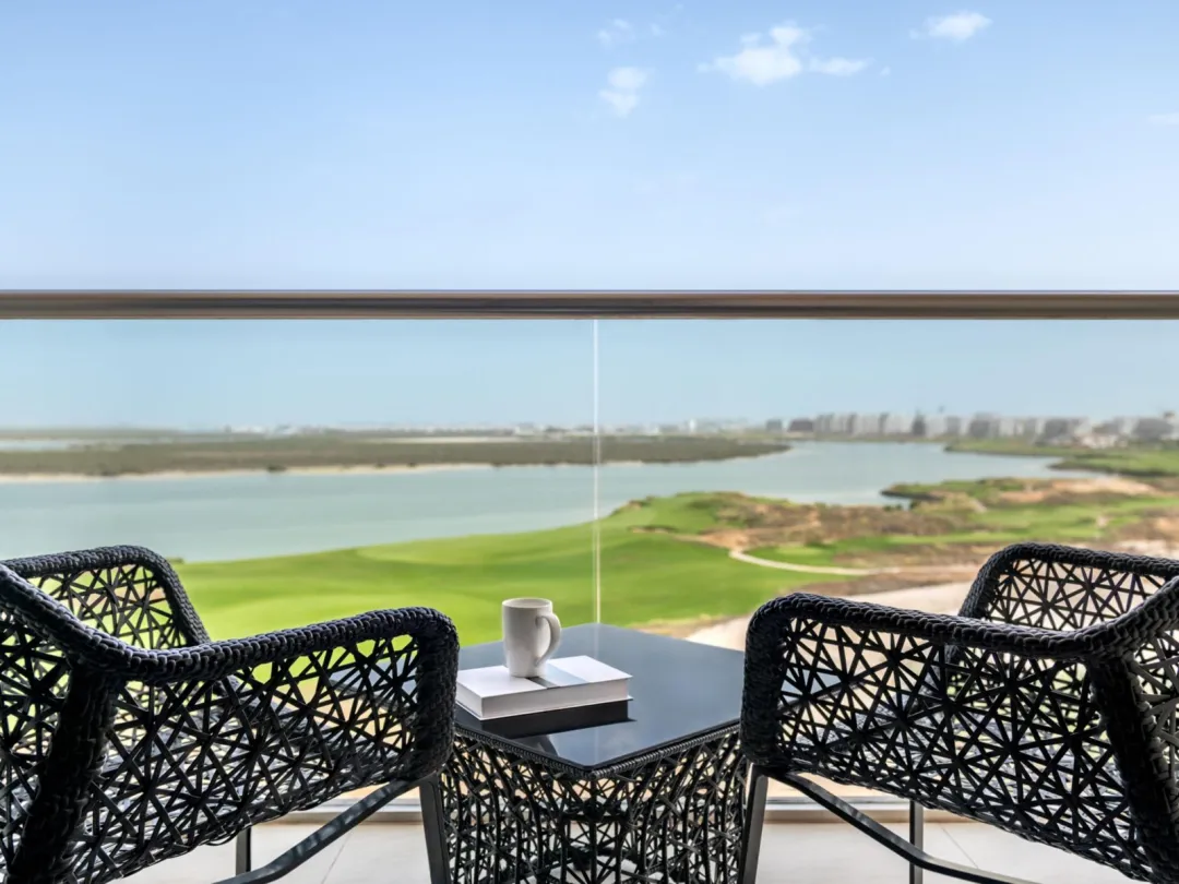 Odysseys Travel - Yas Plaza Bay - One King Deluxe Family Suite Sea View Balcony - Balcony