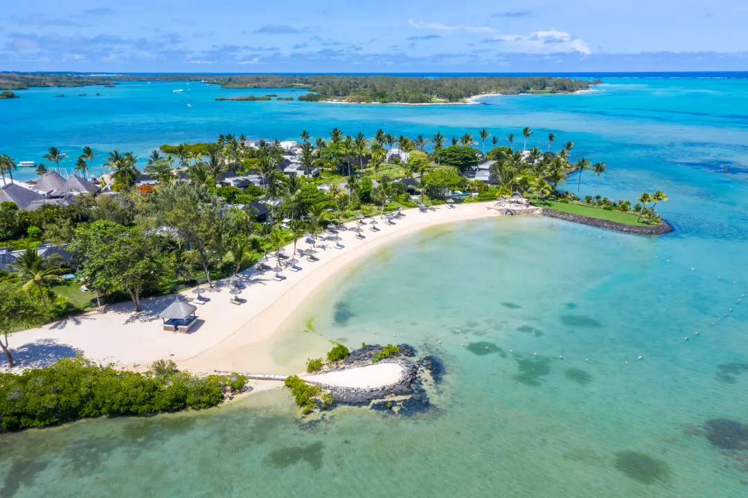 Odysseys Travel - Four Seasons Resort Mauritius at Anahita - Aerial Beach View