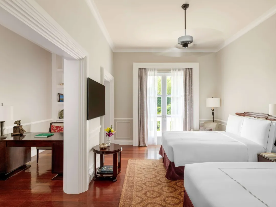 Odysseys Travel - Raffles Grand Hotel d'Angkor - Rooms - Colonial Suite - Bedroom (Twin)