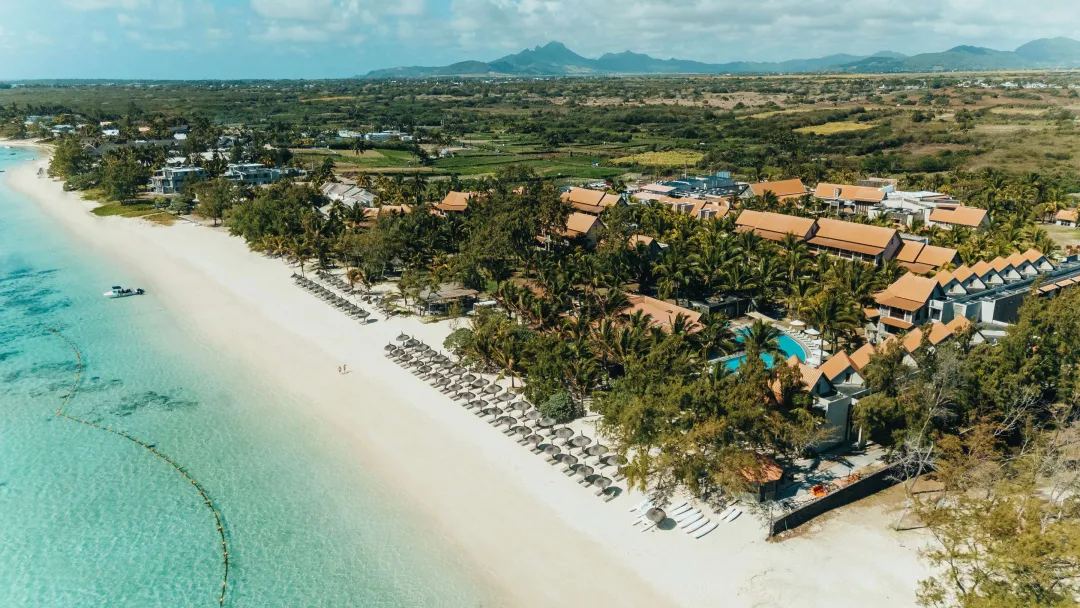 Odysseys Travel - Crystals Beach Resort Belle Mare - Aerial Beach View