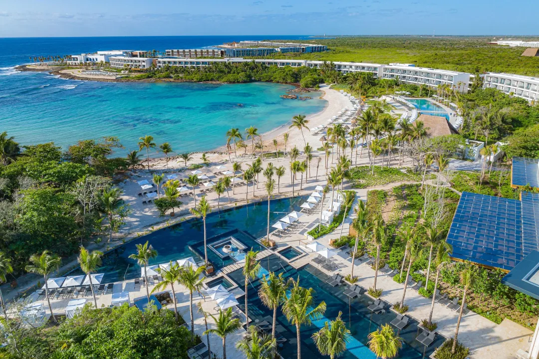 Odysseys Travel - Conrad Tulum Riviera Maya - Aerial Bay View