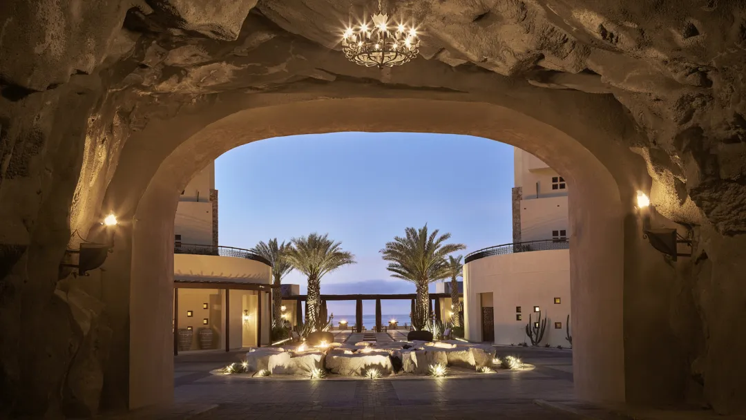 Odysseys Travel - Waldorf Astoria Los Cabos Pedregal - Entrance Archway at Dusk