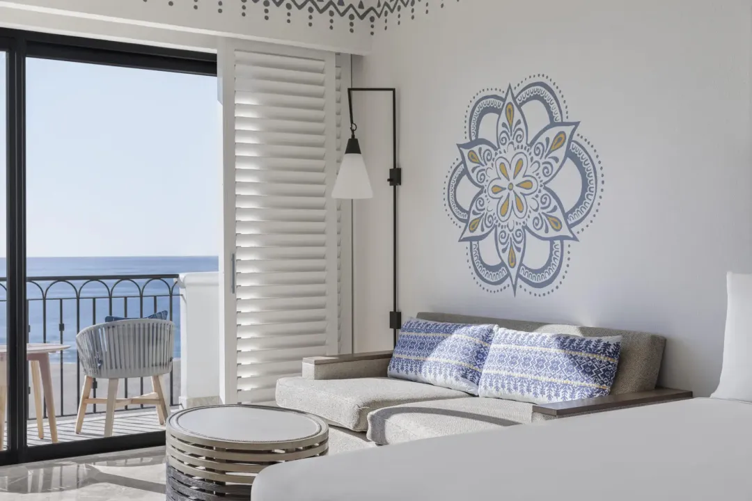 Odysseys Travel - Hilton Los Cabos - AltaMar Ocean View Balcony Queen Beds - Seating Area