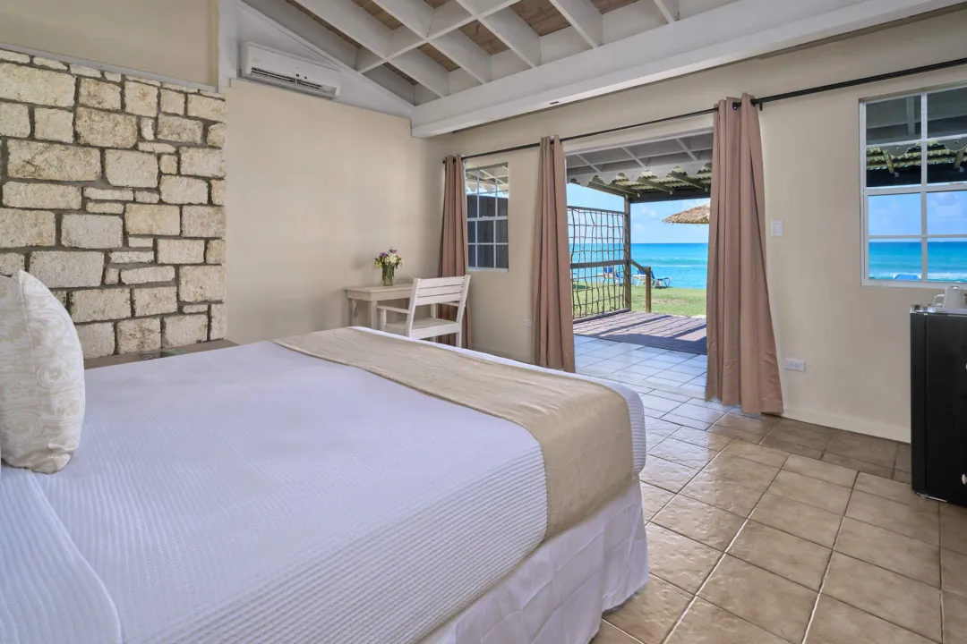 Odysseys Travel - Hawksbill Resort Antigua - Beachfront Bungalow - Bedroom