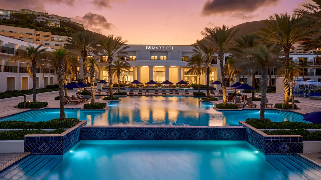 Odysseys Travel - JW Marriott St. Maarten Beach Resort and Spa - Pool at Dusk