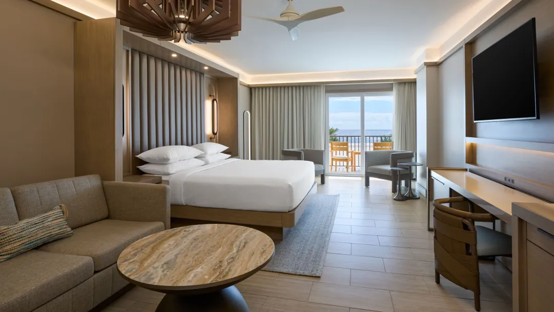 Odysseys Travel - JW Marriott St. Maarten Beach Resort and Spa - Larger Guest Room Oceanfront - Bedroom King