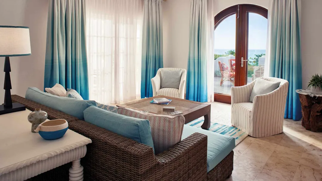 Odysseys Travel - La Samanna St Martin, Caribbean - Deluxe Beachfront Two Bedroom Suite - Living Room