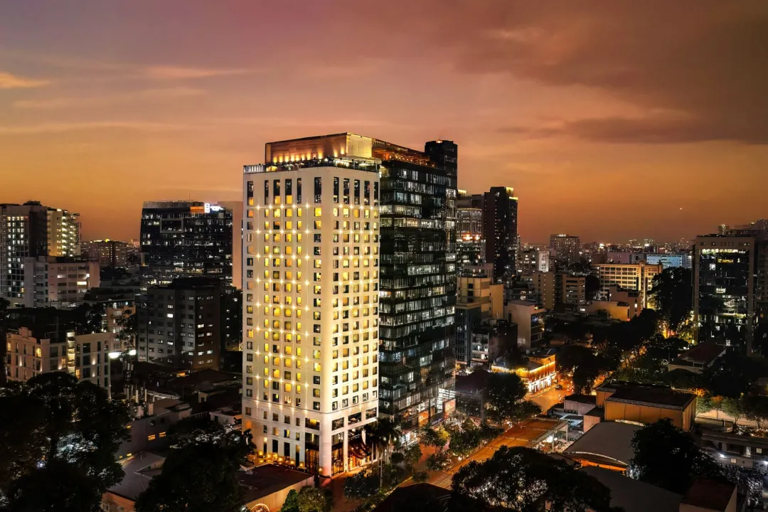 Odysseys Travel - Hotel des Arts Saigon - Exterior at Night
