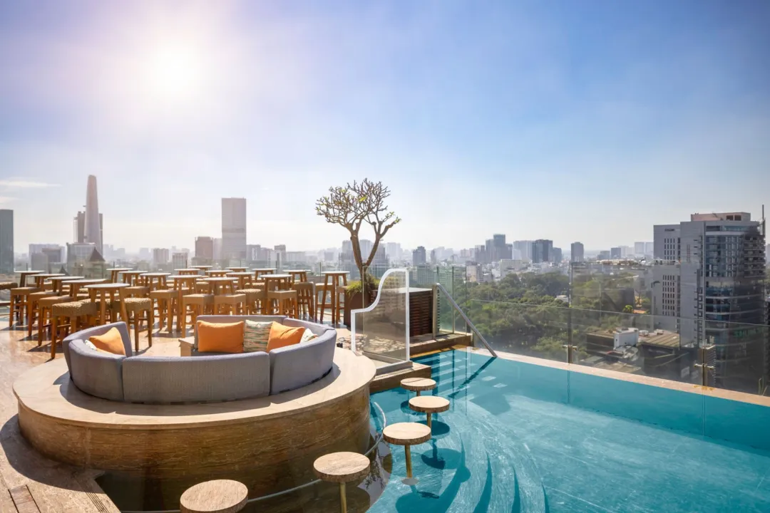Odysseys Travel - Hotel des Arts Saigon - Rooftop Pool Lounge