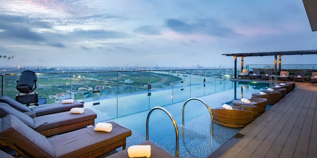 Odysseys Travel - Liberty Central Saigon Riverside - Pool at Dusk