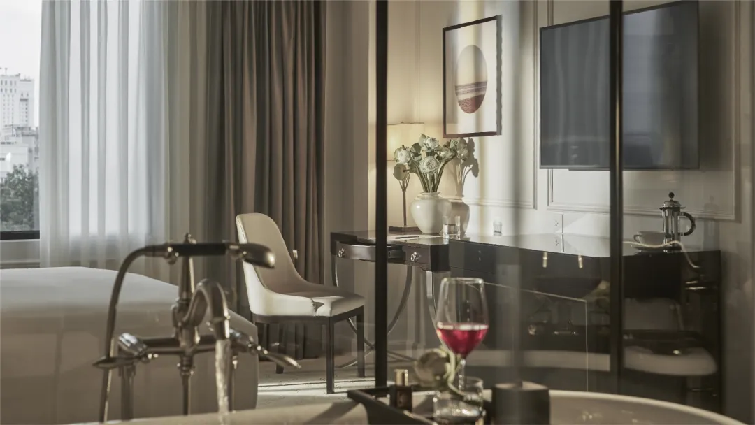 Odysseys Travel - Mai House Saigon - Rooms - Premium Club - Bedroom Tub and Desk Area