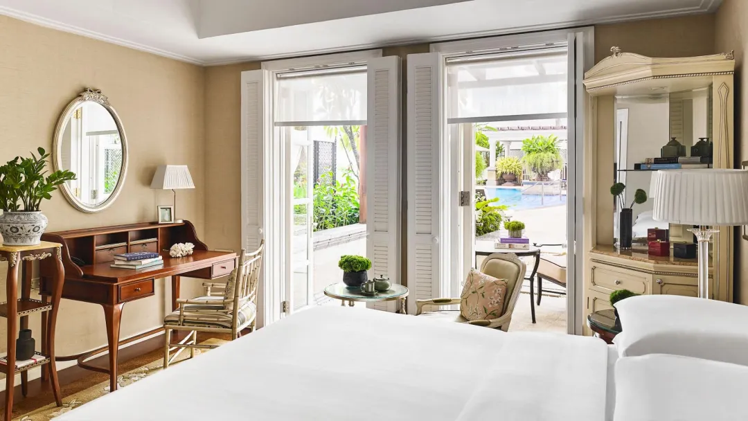 Odysseys Travel - Park Hyatt Saigon - Rooms - Deluxe Room - Desk and Balcony Doors
