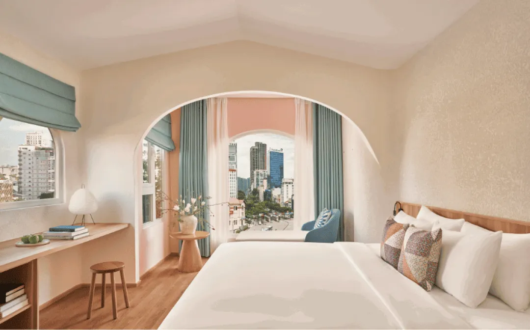 Odysseys Travel - Silverland Ben Thanh Hotel - Rooms - Square Suite - Desk and City View Area