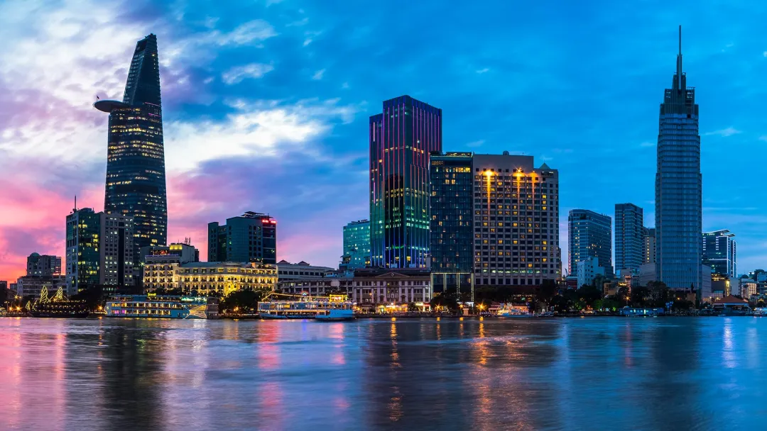 Odysseys Travel - The Riverie Saigon - Riverside Skyline at Night