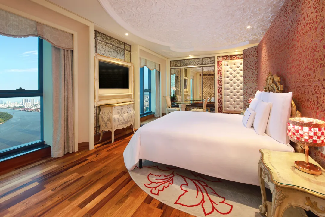 Odysseys Travel - The Riverie Saigon - Rooms - Reverie Romance Suite - Bedroom Window View