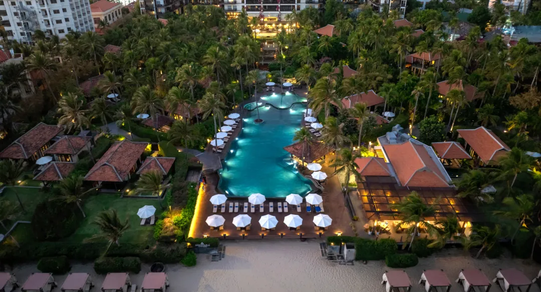 Odysseys Travel - Anantara Mui Ne Resort - Resort Aerial View at Dusk