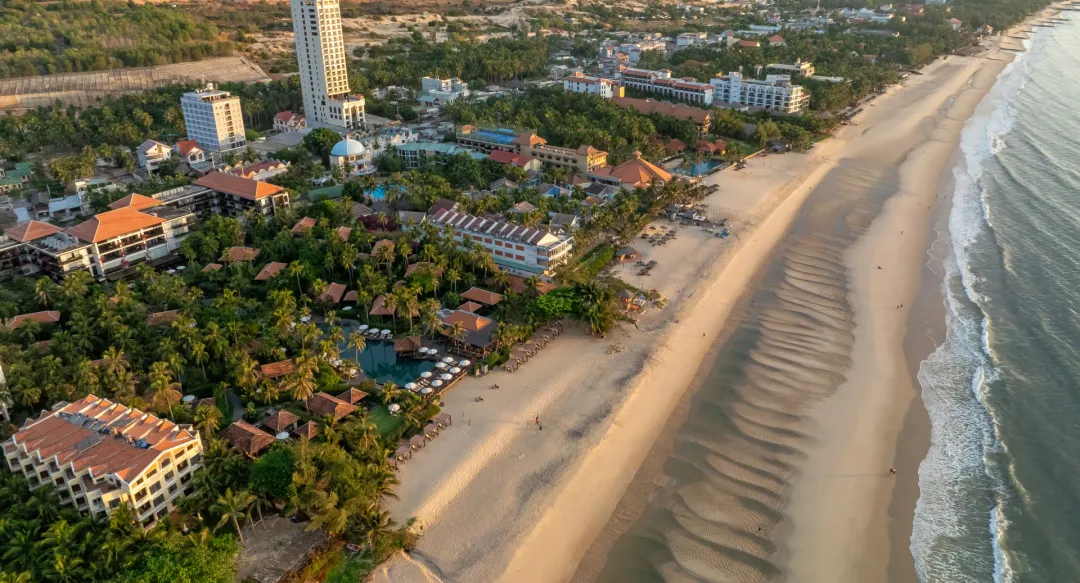 Odysseys Travel - Anantara Mui Ne Resort - Beach Coastline Aerial View
